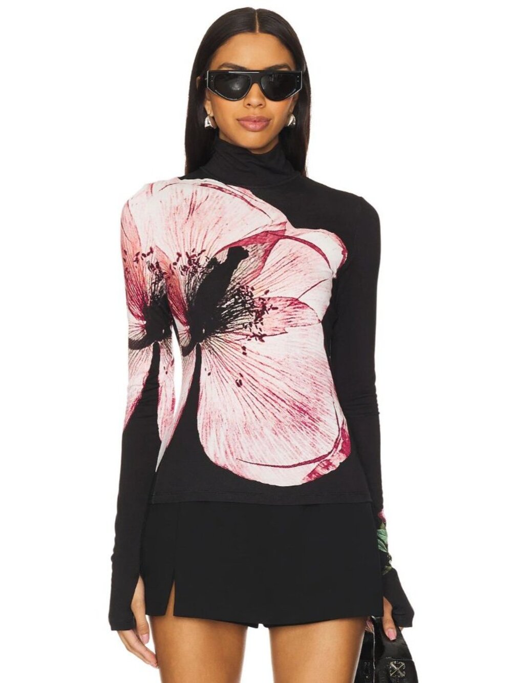 Alice + Olivia Delaina Luna Floral Turtleneck Top Small NWT - Picture 6 of 11